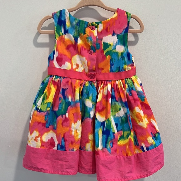 Place Baby Girls Party Dress Pink Multi-Color Print & Headband Band 12-18 months - Picture 12 of 12